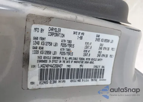 1998 Jeep Grand Cherokee Laredo z USA, uszkodzony, nr VIN 1J4GZ48Y4WC268427